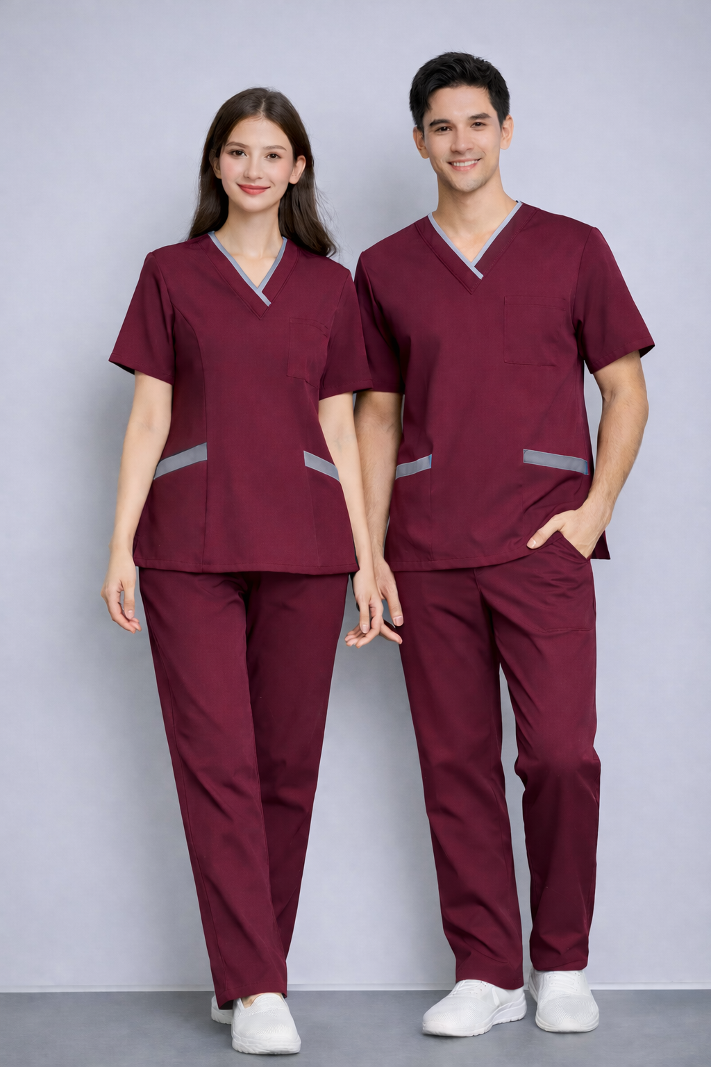 HITO scrubs in Burgundy